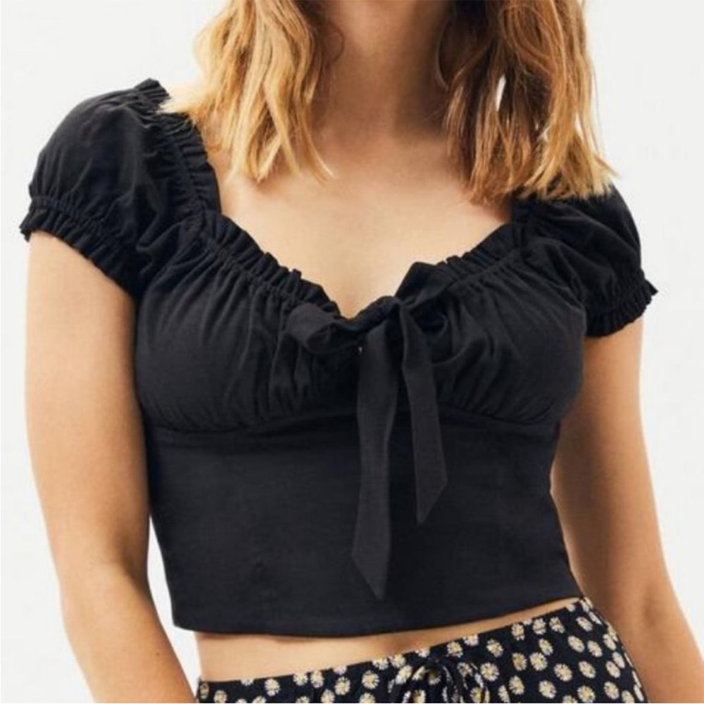 Lottie Moss Milkmaid Tie Front Bustier Crop Top
